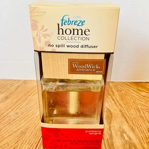 Febreze Home Yumberry Sangria No Spill Wood Diffuser Set New Read - Picture 2 of 5